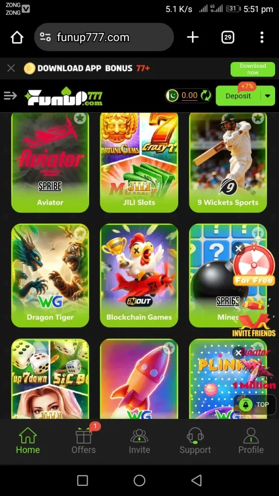 Funup 777 Game download